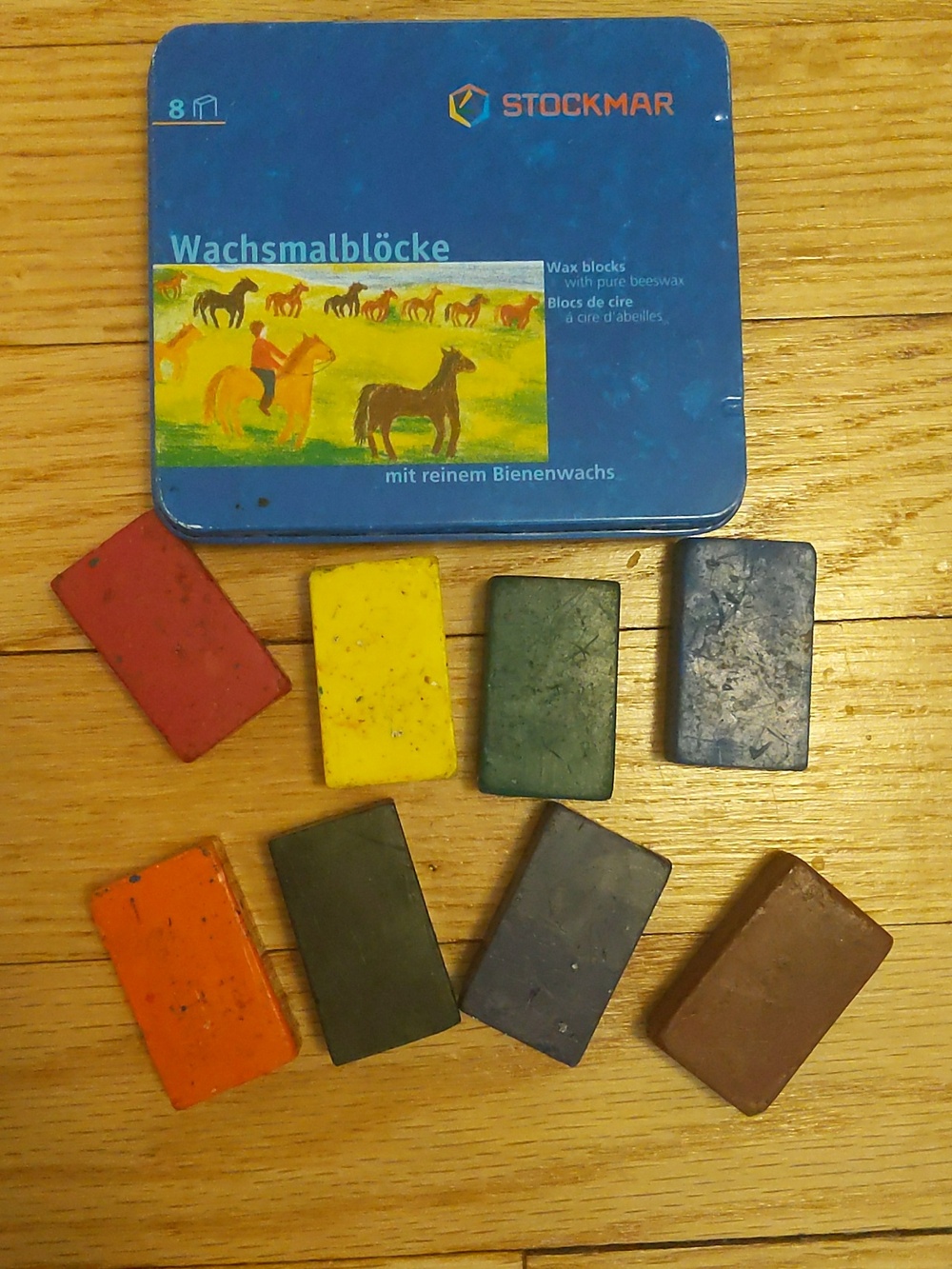 STOCKMAR Waterproof Beeswax Blocks in tin, 8 blocks